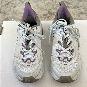 Women's White and Purple Athletic Shoes